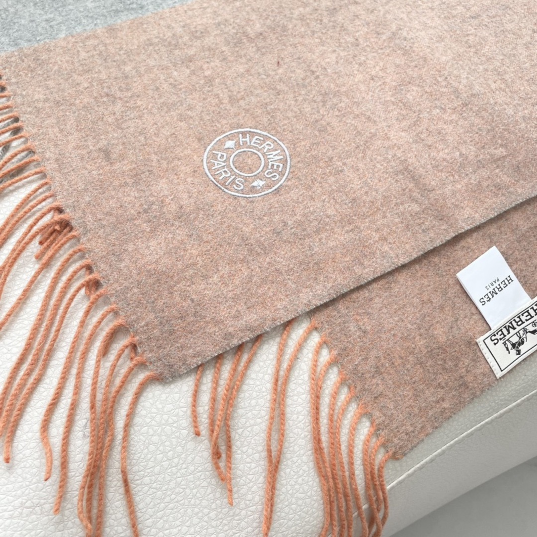 Hermes 에르메스 2025 남녀공용 로고 울 머플러 7