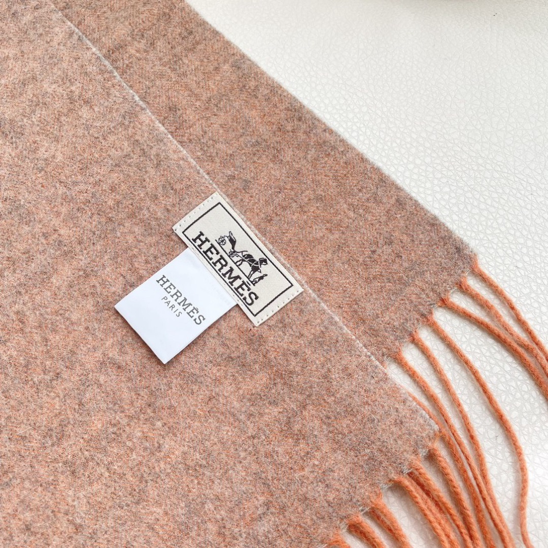 Hermes 에르메스 2025 남녀공용 로고 울 머플러 8