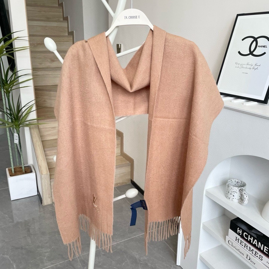 Louis Vuitton 루이비통 로고 캐시미어 머플러 베이지 6