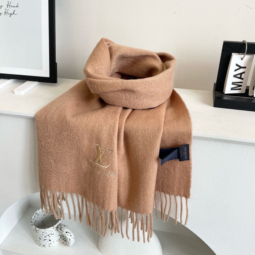 Louis Vuitton 루이비통 로고 캐시미어 머플러 베이지 7