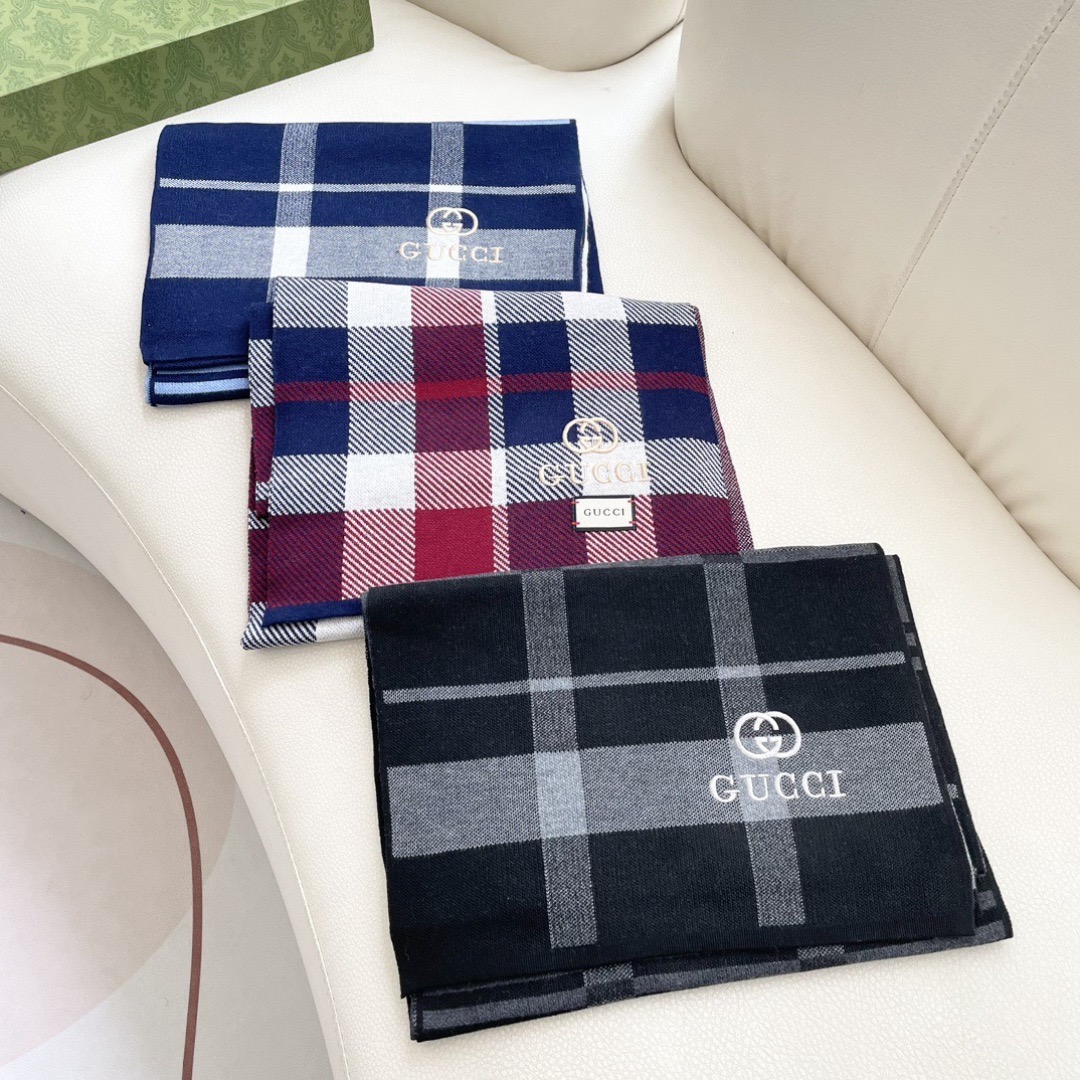 GUCCI 구찌 체크 울 머플러 3