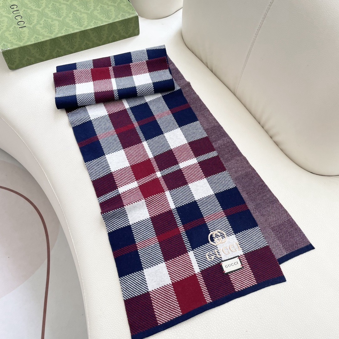 GUCCI 구찌 체크 울 머플러 6