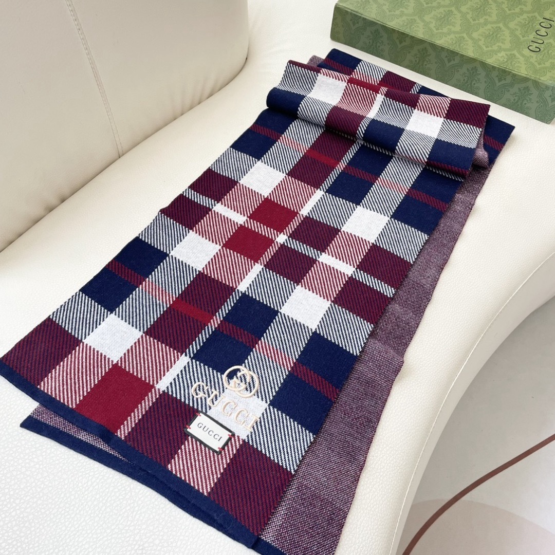 GUCCI 구찌 체크 울 머플러 7