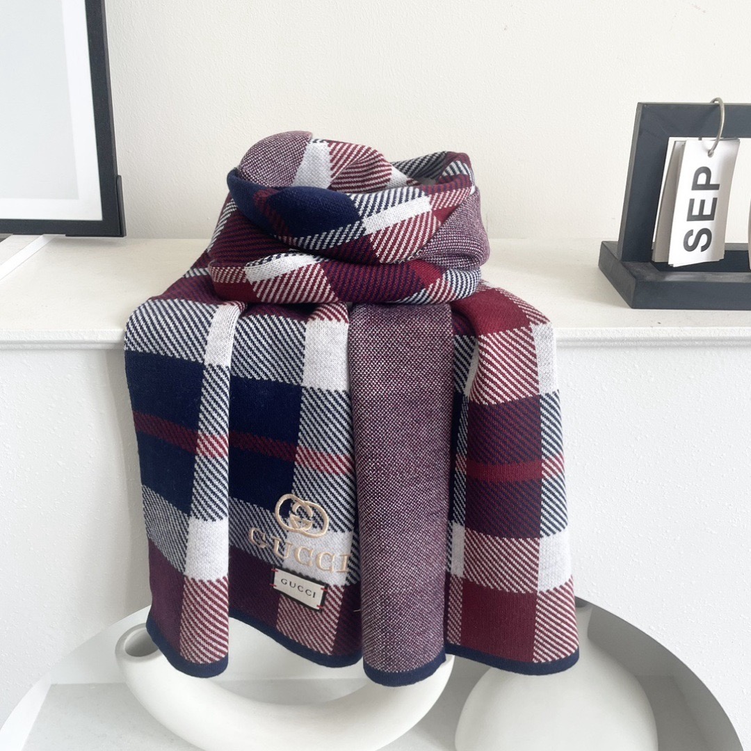 GUCCI 구찌 체크 울 머플러 9