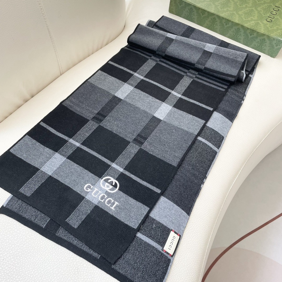 GUCCI 구찌 체크 울 머플러 5