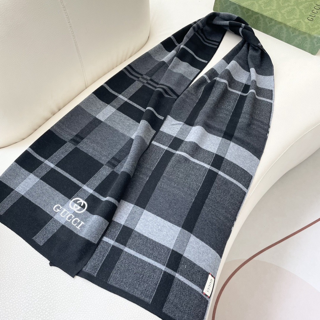 GUCCI 구찌 체크 울 머플러 7