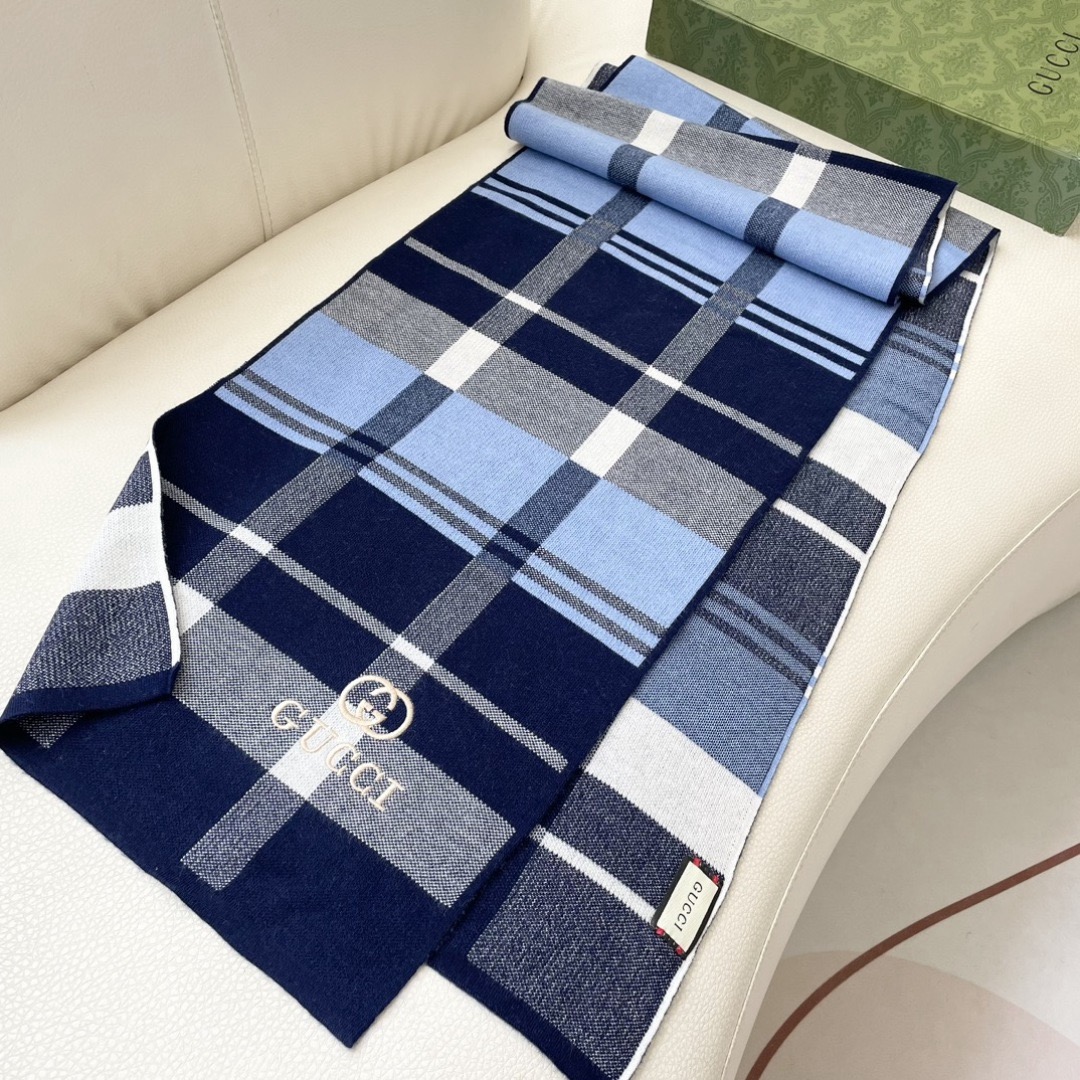 GUCCI 구찌 체크 울 머플러 5