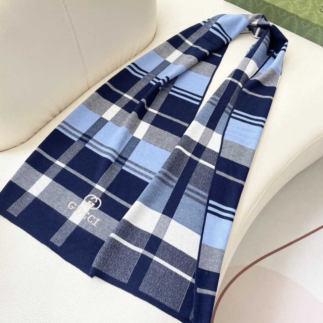 GUCCI 구찌 체크 울 머플러 6