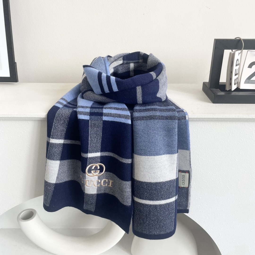 GUCCI 구찌 체크 울 머플러 8