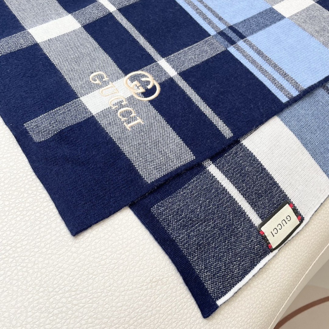 GUCCI 구찌 체크 울 머플러 9
