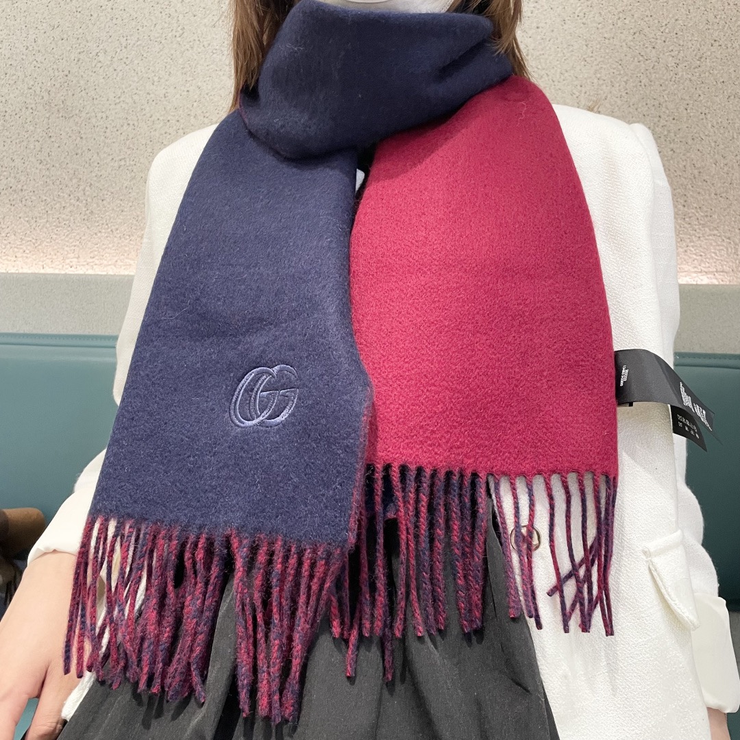 Gucci 구찌 GG 로고 양면 울 머플러 2