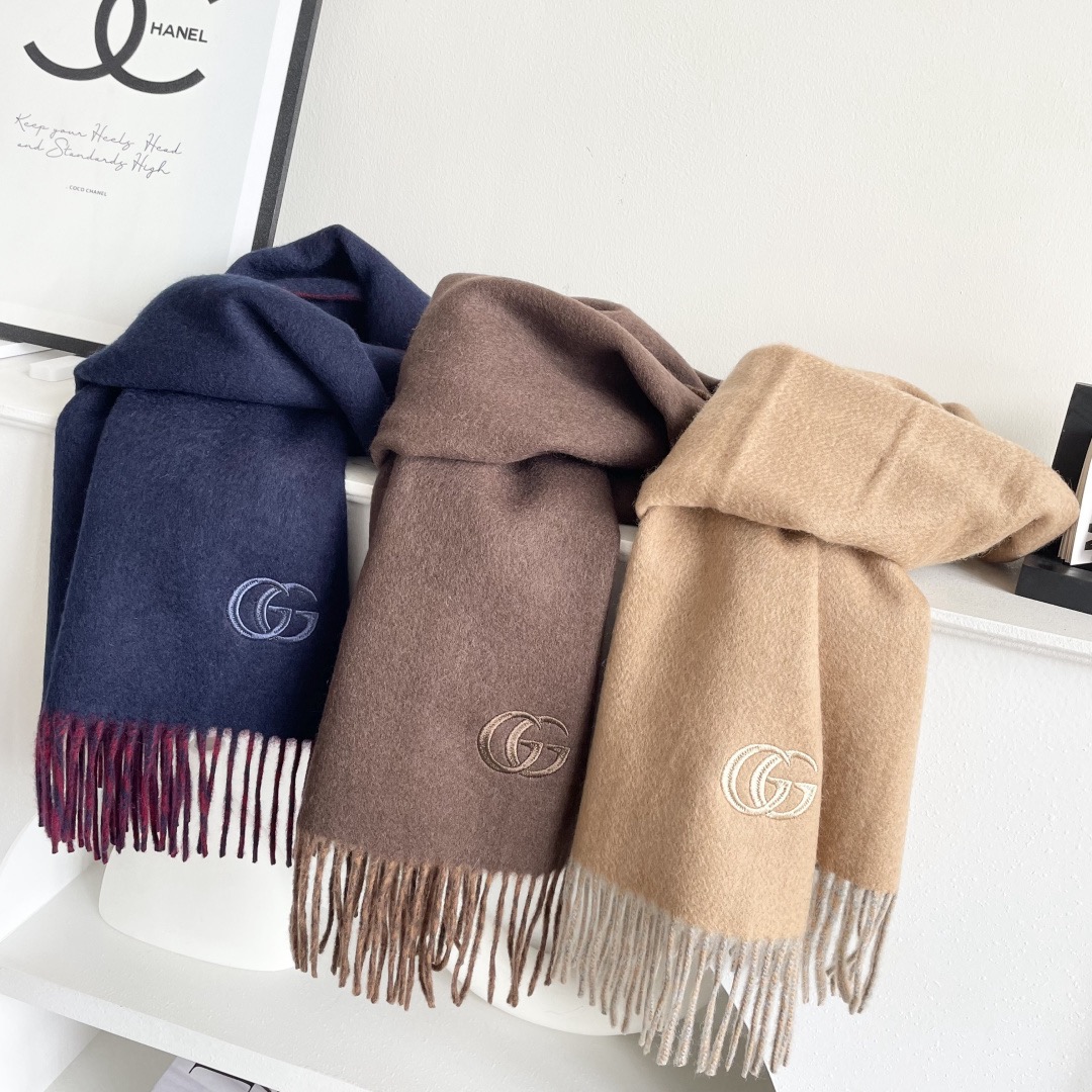 Gucci 구찌 GG 로고 양면 울 머플러 3