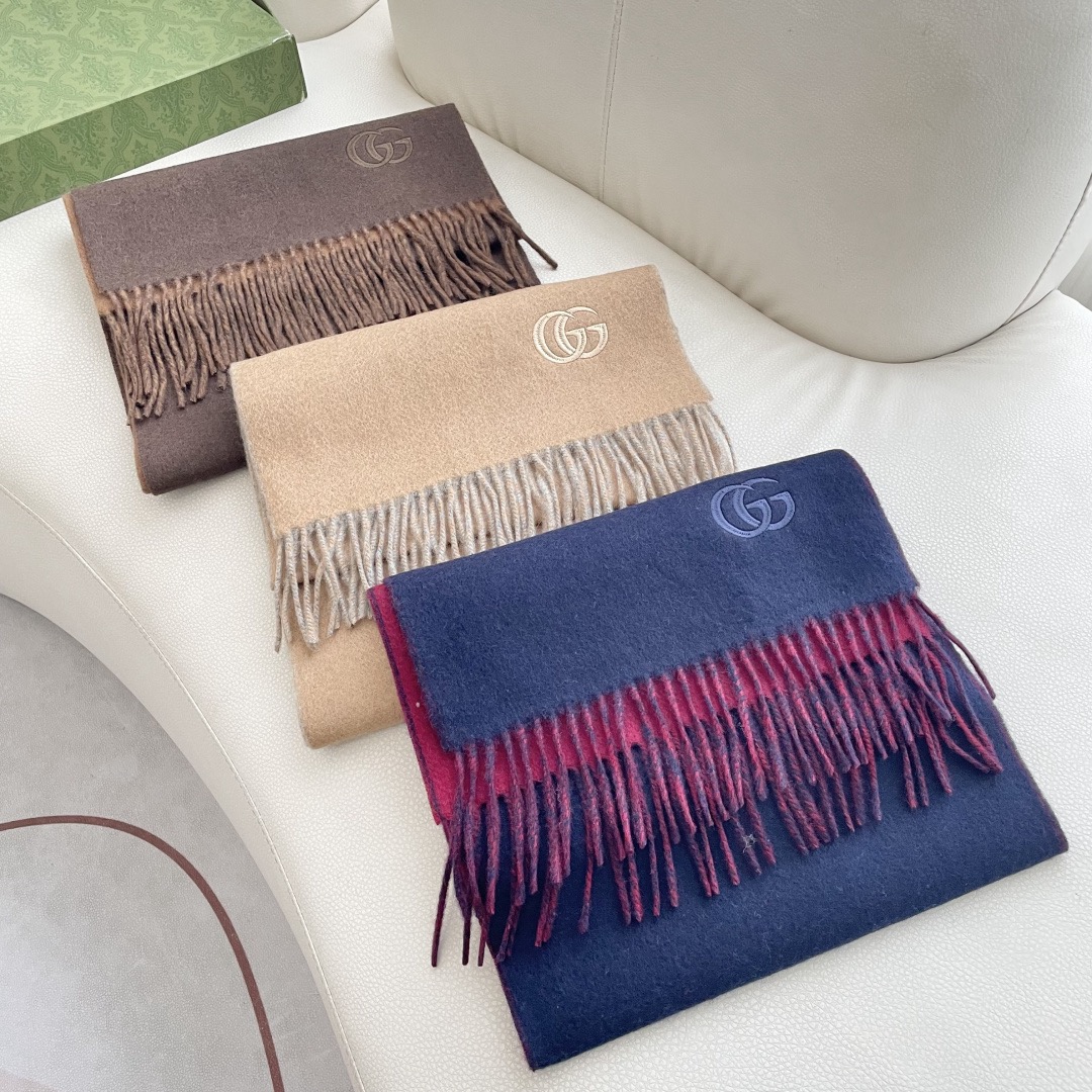 Gucci 구찌 GG 로고 양면 울 머플러 4