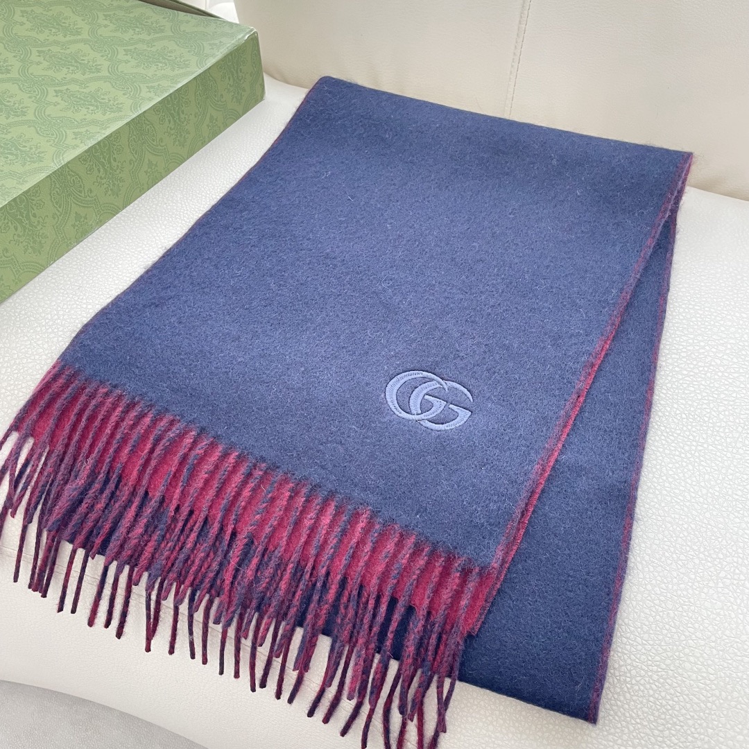 Gucci 구찌 GG 로고 양면 울 머플러 5