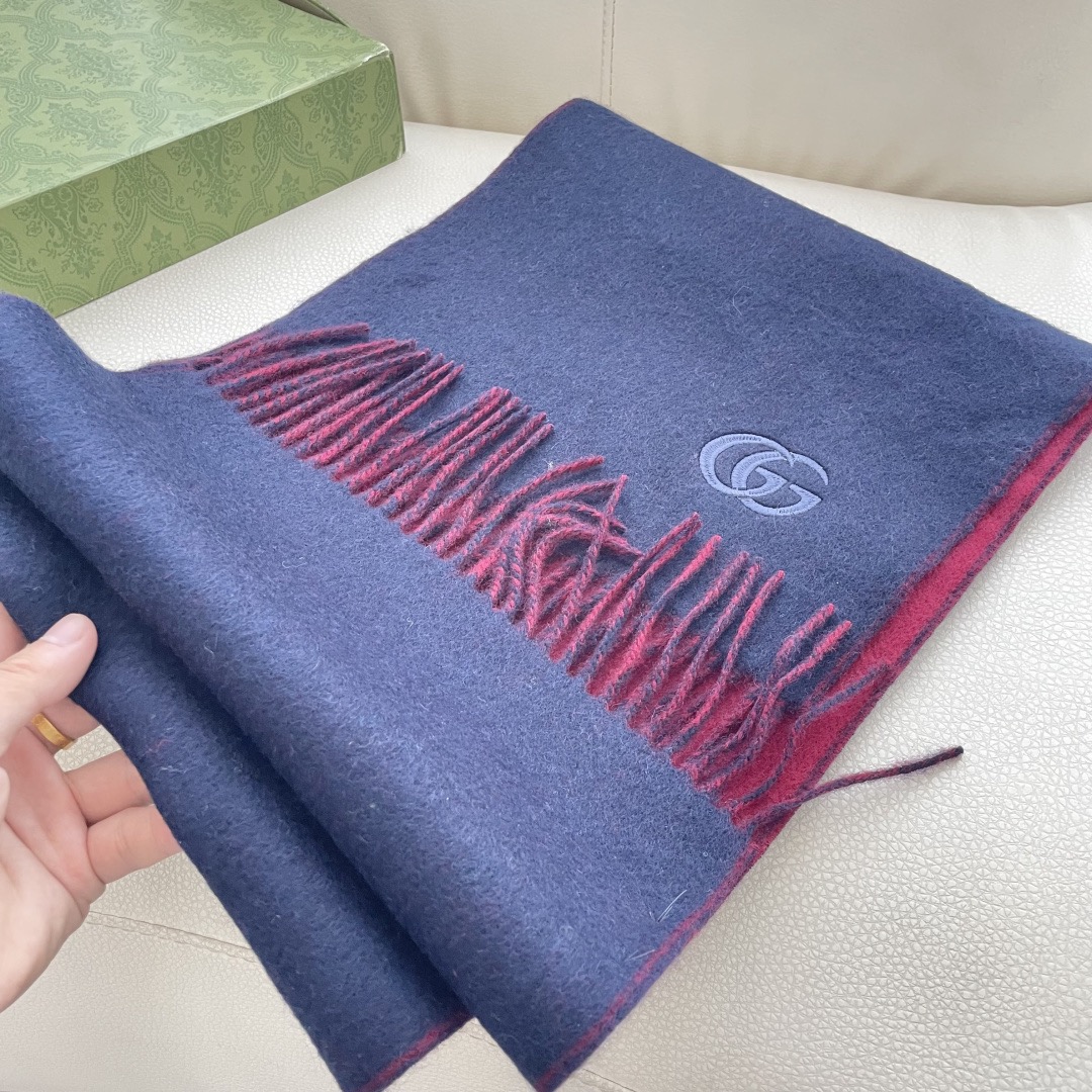 Gucci 구찌 GG 로고 양면 울 머플러 6