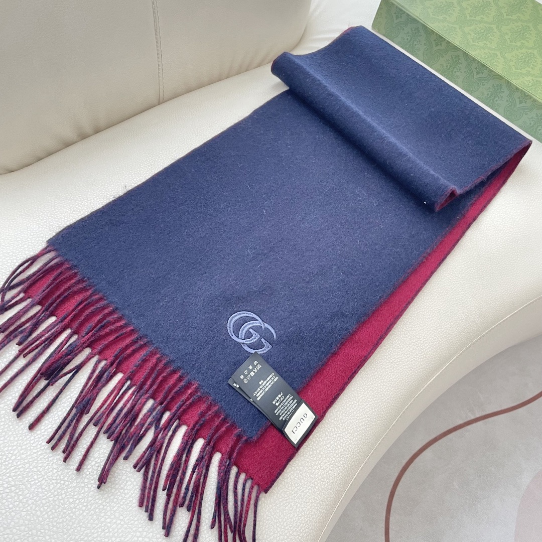 Gucci 구찌 GG 로고 양면 울 머플러 7