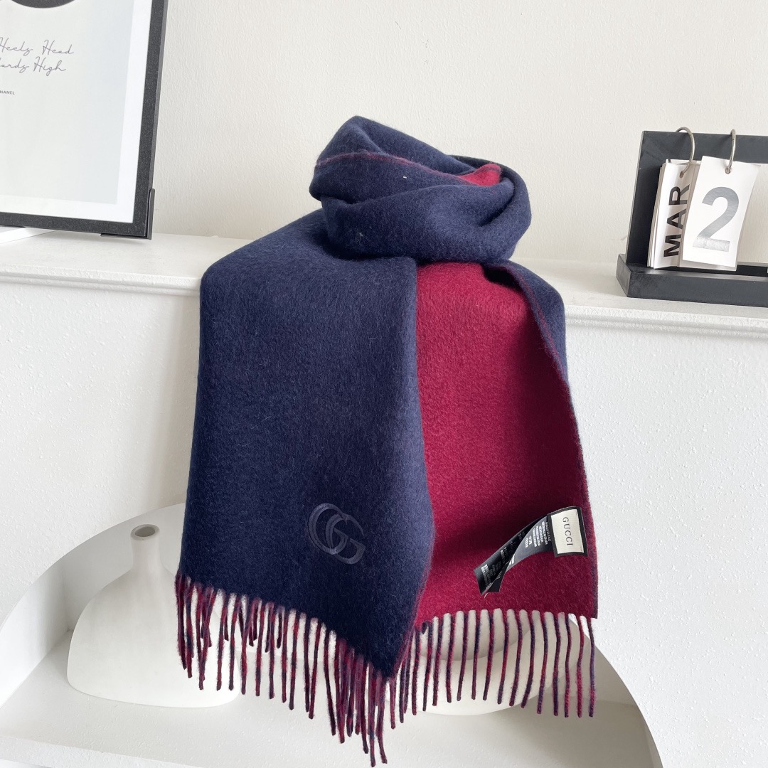 Gucci 구찌 GG 로고 양면 울 머플러 9