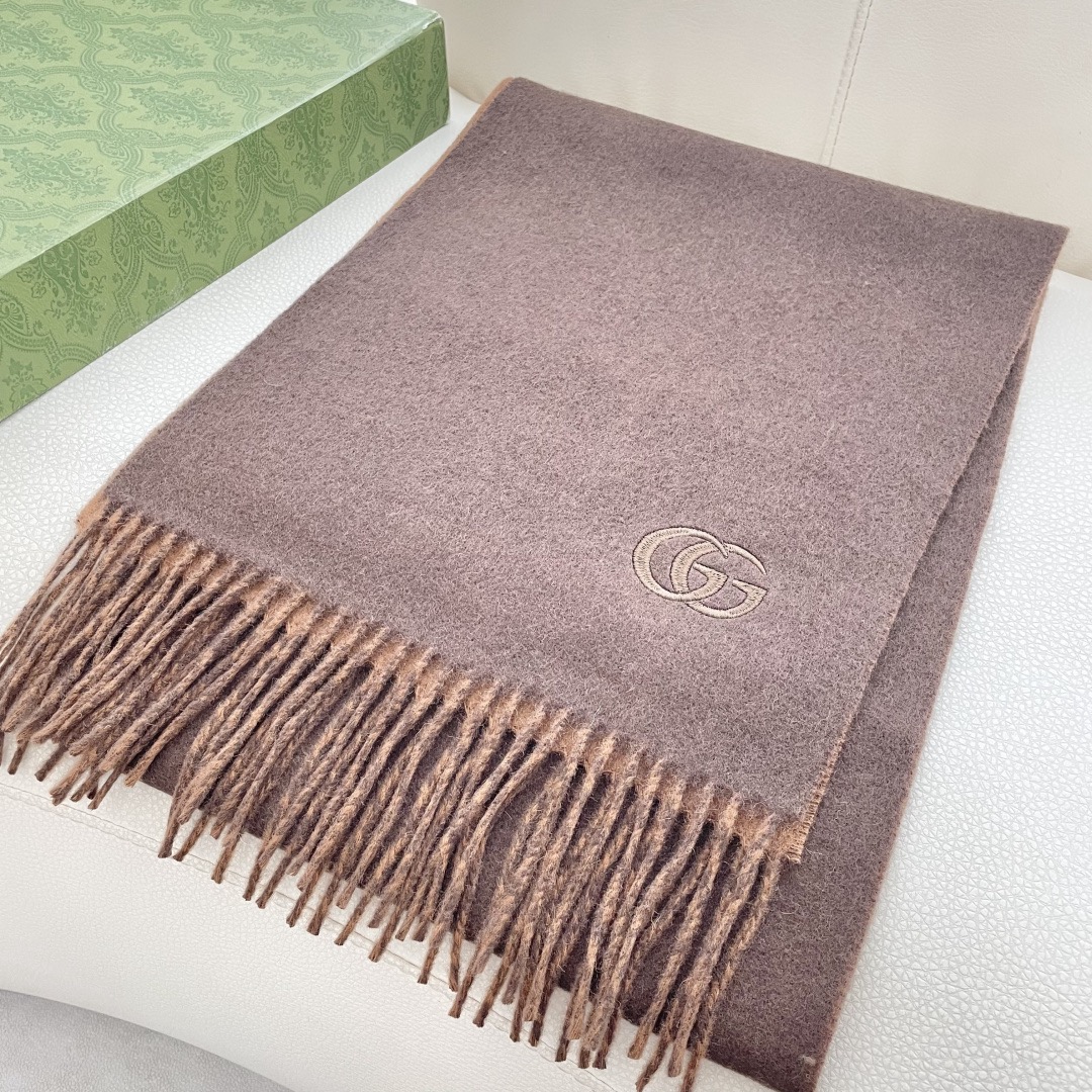 Gucci 구찌 GG 로고 양면 울 머플러 4