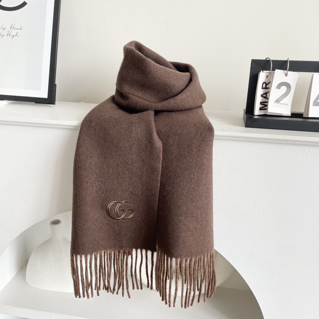 Gucci 구찌 GG 로고 양면 울 머플러 8