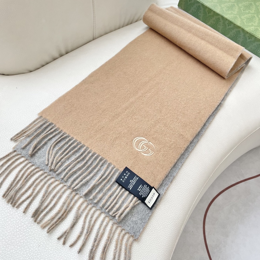 Gucci 구찌 GG 로고 양면 울 머플러 5