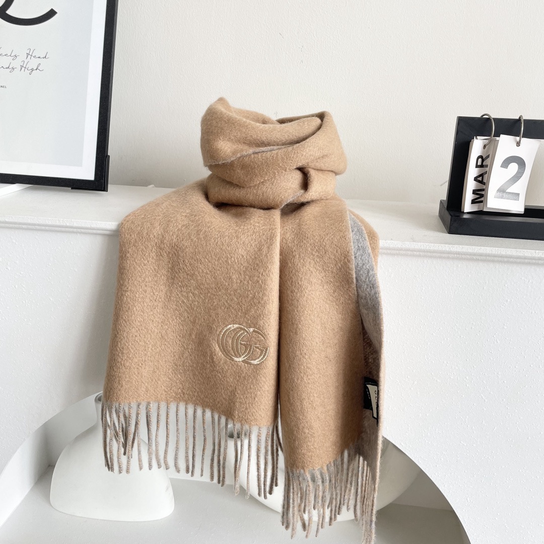 Gucci 구찌 GG 로고 양면 울 머플러 7