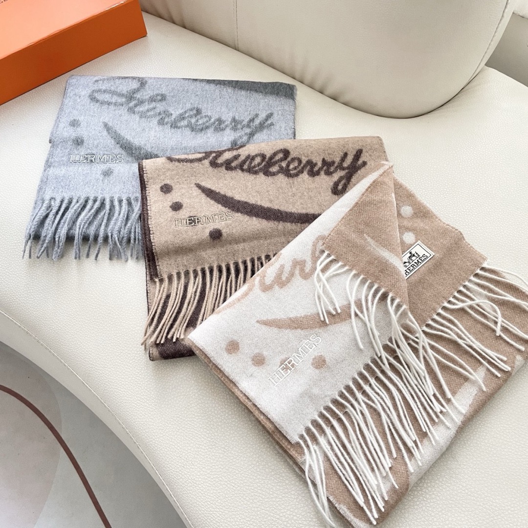 HERMES 에르메스 남녀 공용 양모 머플러 [품절] 1