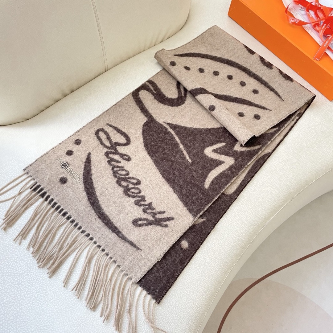 HERMES 에르메스 남녀 공용 양모 머플러 [품절] 7