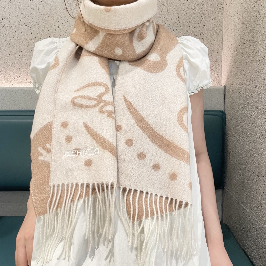 HERMES 에르메스 남녀 공용 양모 머플러 [품절] 1