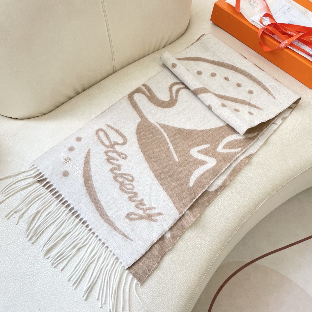 HERMES 에르메스 남녀 공용 양모 머플러 [품절] 8