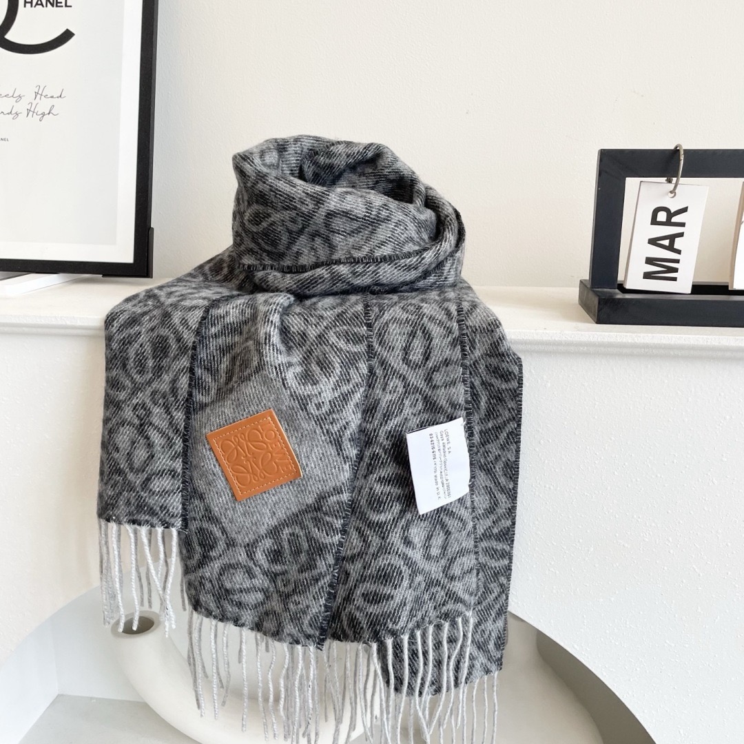 Loewe 로에베 아나그램 울 머플러 롱 스카프 9