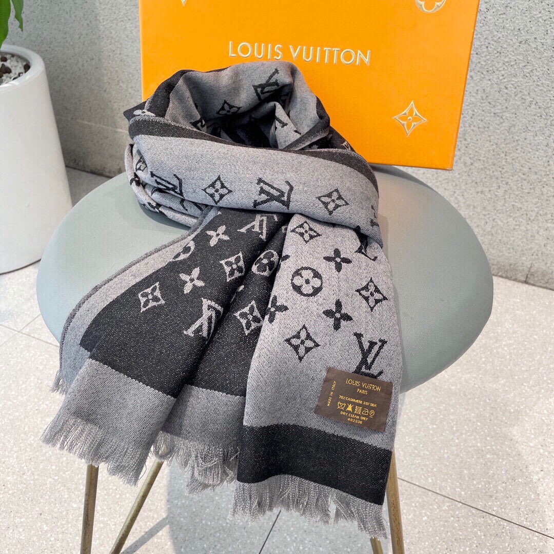 Louis Vuitton 루이비통 모노그램 양면 울 실크 머플러 5