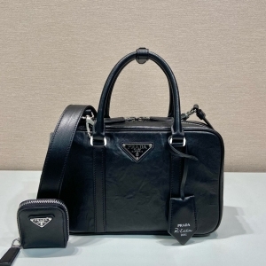 Prada 프라다 2024 앤티크 나파 가죽 탑 핸들백 24CM