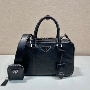 Prada 프라다 2023 앤티크 나파 가죽 탑 핸들백 1BB092 24CM