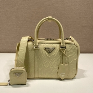 Prada 프라다 2024 앤티크 나파 가죽 탑 핸들백 24CM