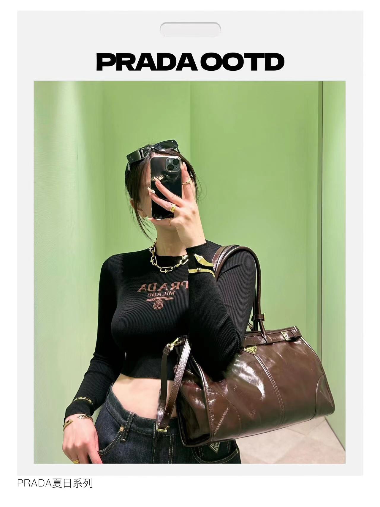 PRADA 프라다 루쏠프(LusSolf) 오일드 레더 토트백 라지 1BA433 1