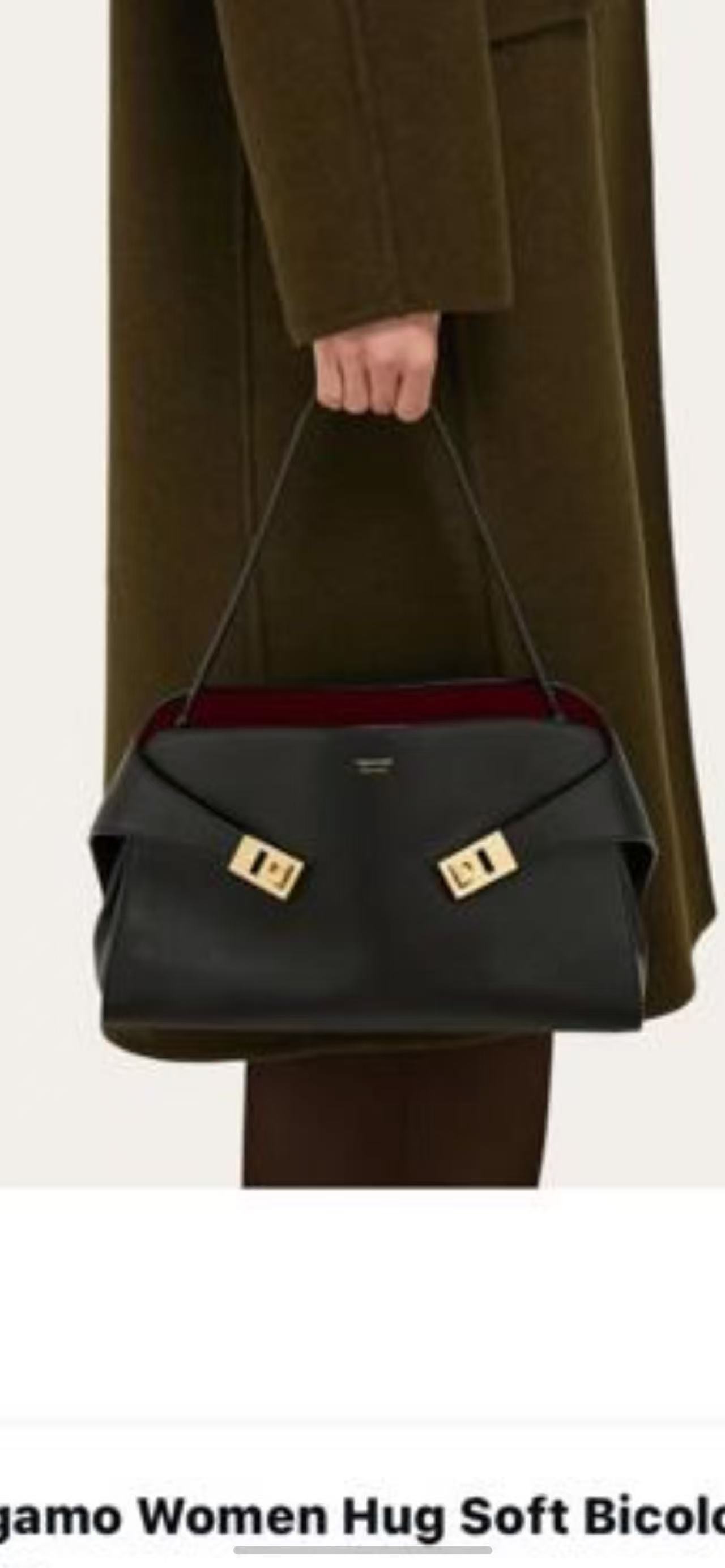 FERRAGAMO 페라가모 FW2023 Gancini 장식 가죽 핸드백 5