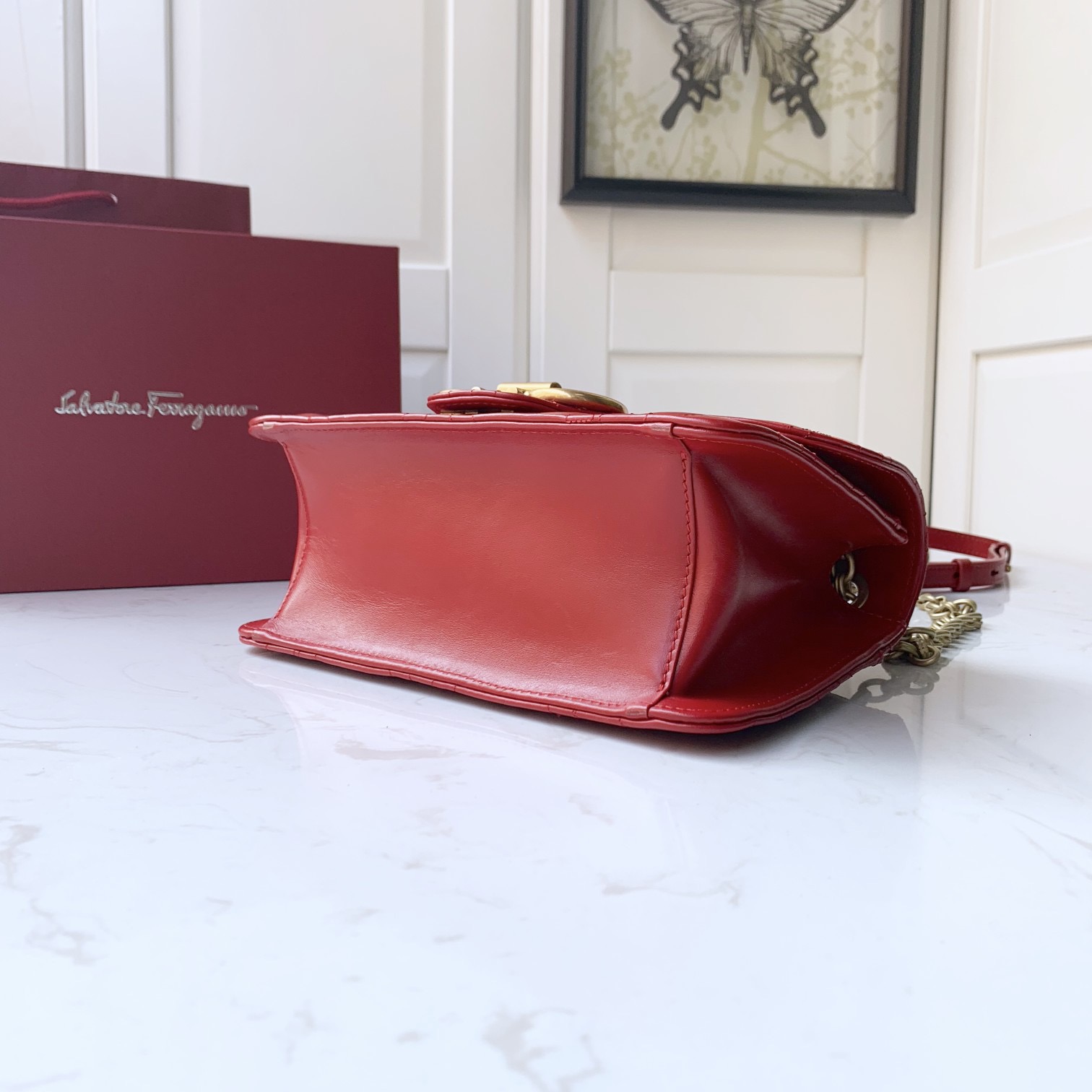 SALVATORE FERRAGAMO 페라가모 FW2023 Gancini 패턴 체인 숄더백 12