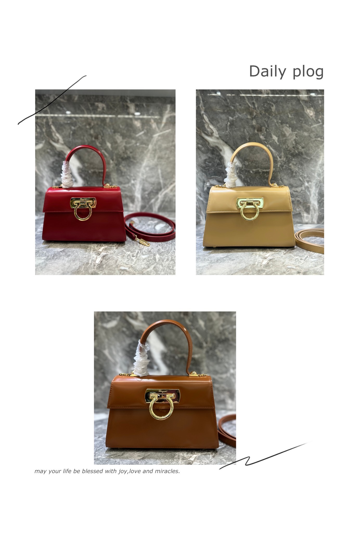 FERRAGAMO 페라가모 FW2023 Gancino 빈티지 가죽 핸드백 1