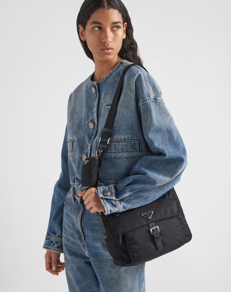PRADA 프라다 FW2023 나일론 사피아노 가죽 크로스백 6