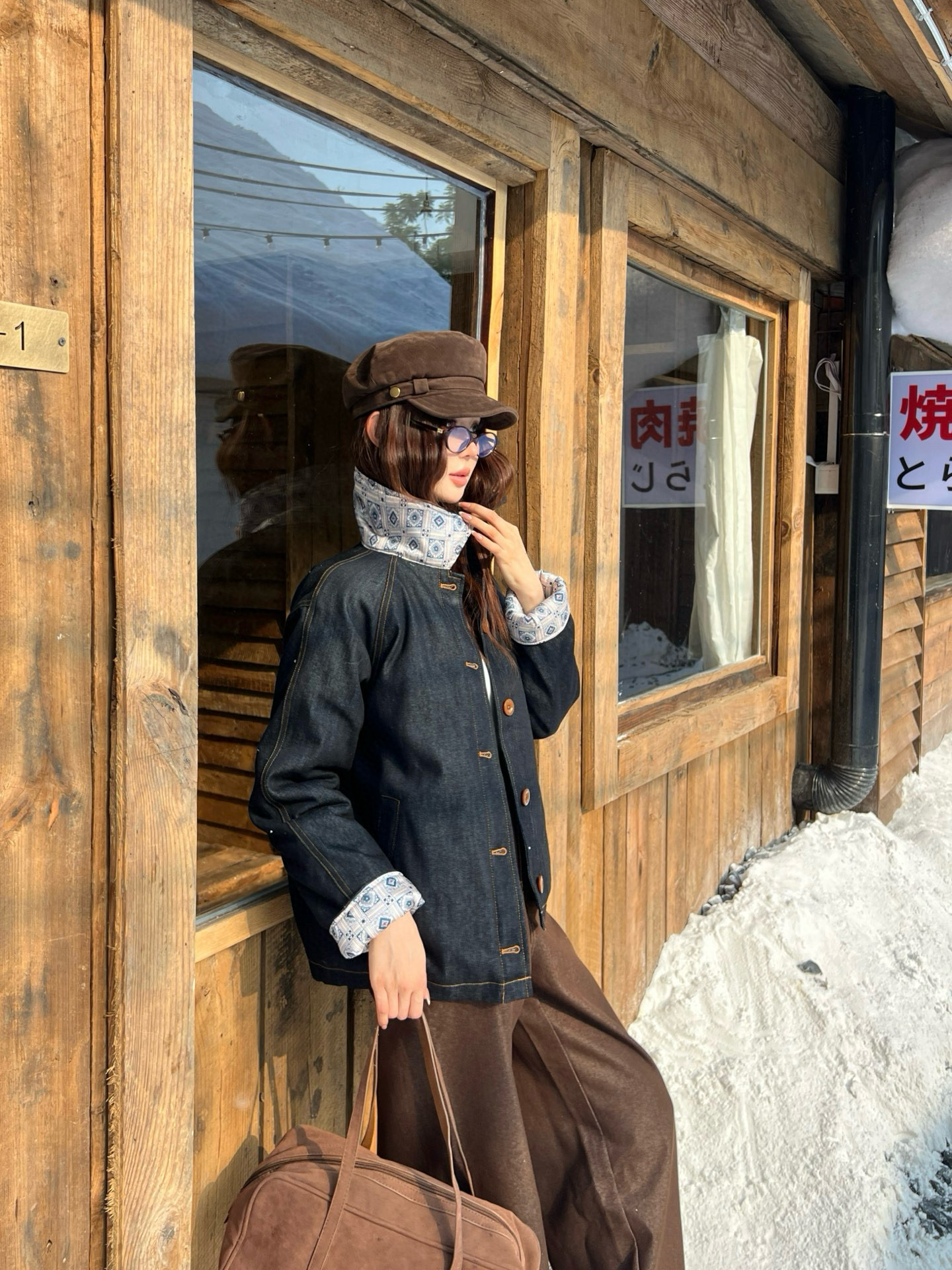 Loro Piana 로로피아나 데님 안감 패턴 카라 자켓 7