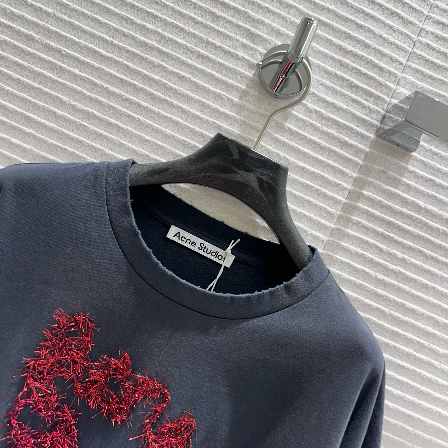 Acne Studios 레드 로고 자수 레이어드 티셔츠 6