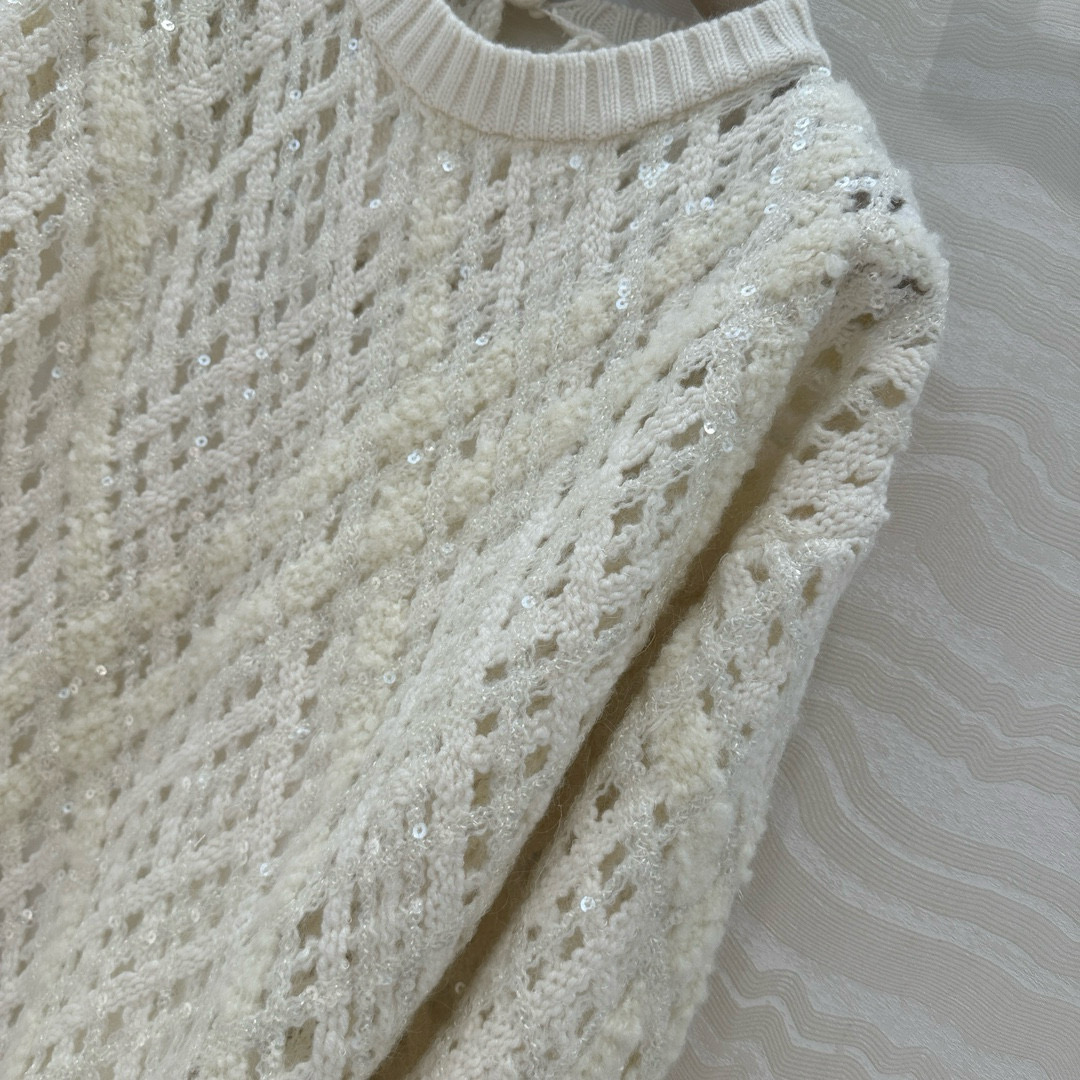 Brunello Cucinelli 브루넬로 쿠치넬리 시퀸 레이스 니트 원피스 14