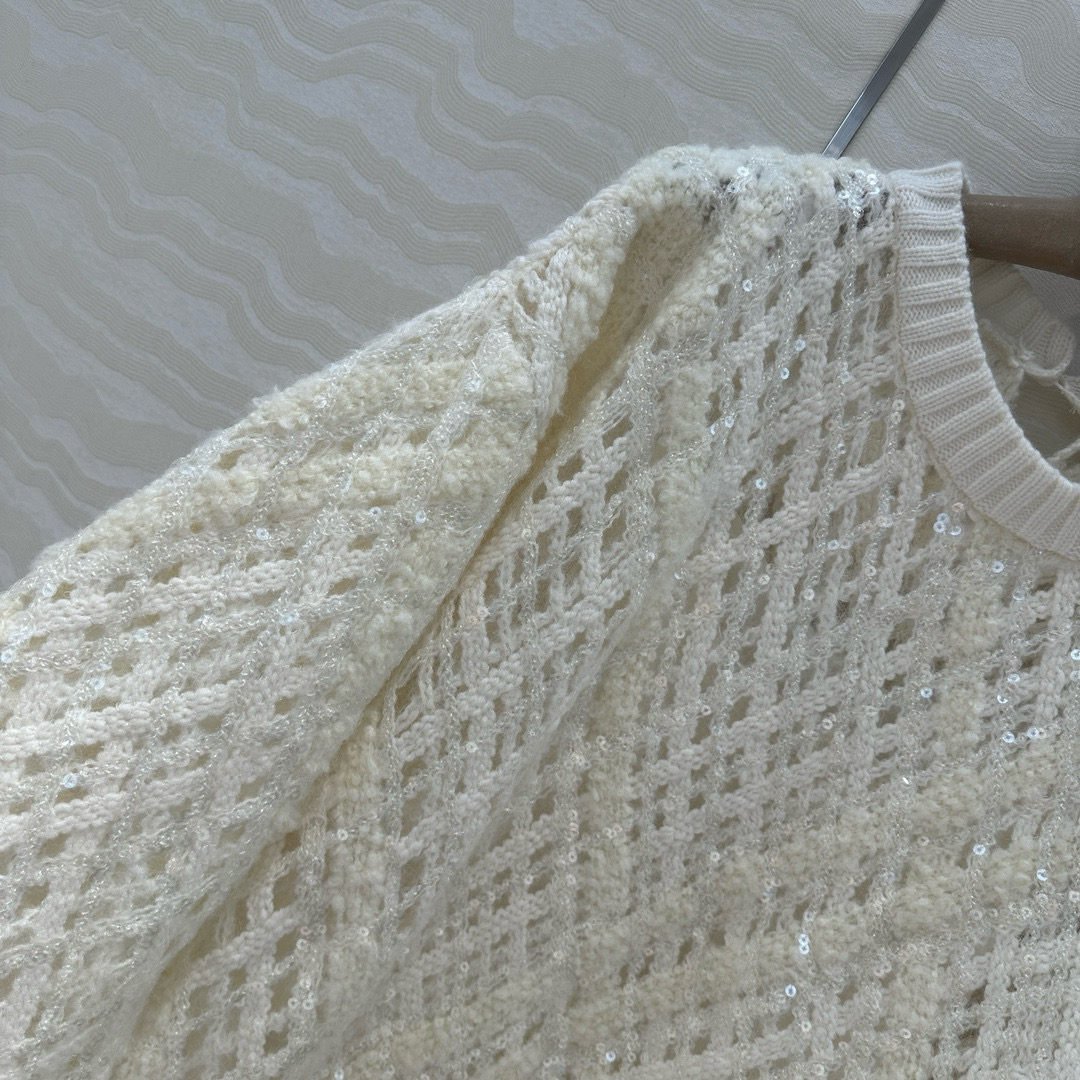 Brunello Cucinelli 브루넬로 쿠치넬리 시퀸 레이스 니트 원피스 15