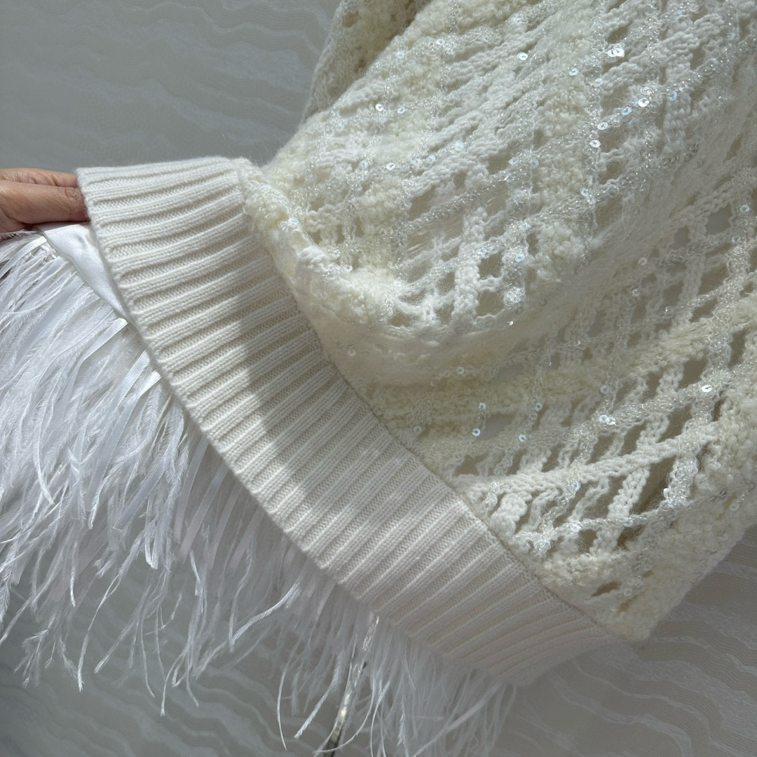 Brunello Cucinelli 브루넬로 쿠치넬리 시퀸 레이스 니트 원피스 18