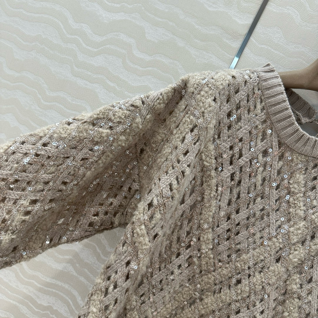 Brunello Cucinelli 브루넬로 쿠치넬리 시퀸 레이스 니트 원피스 28