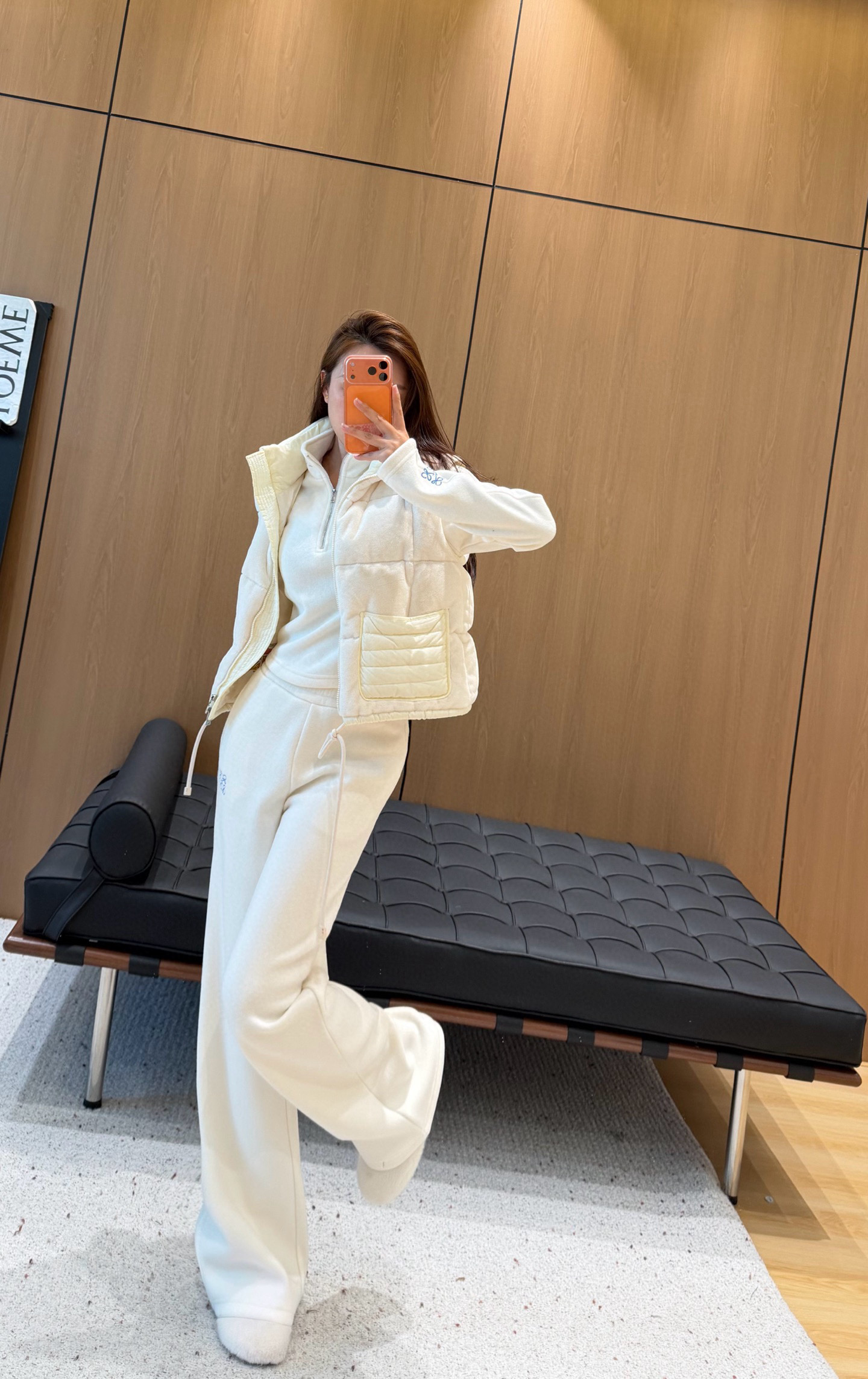 Loewe 로에베 겨울 플리스 하프집업 로고 트레이닝 세트 4