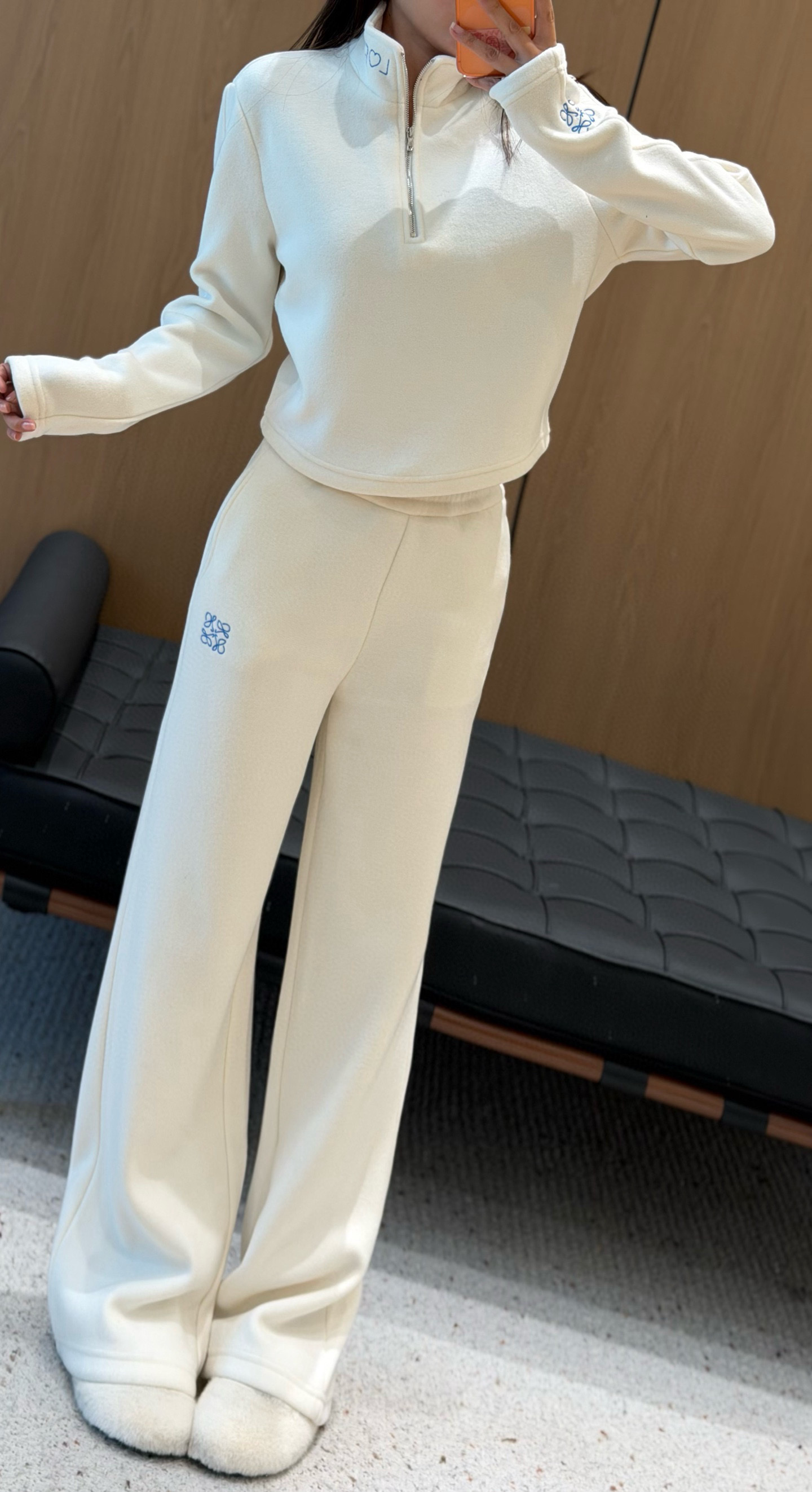 Loewe 로에베 겨울 플리스 하프집업 로고 트레이닝 세트 6