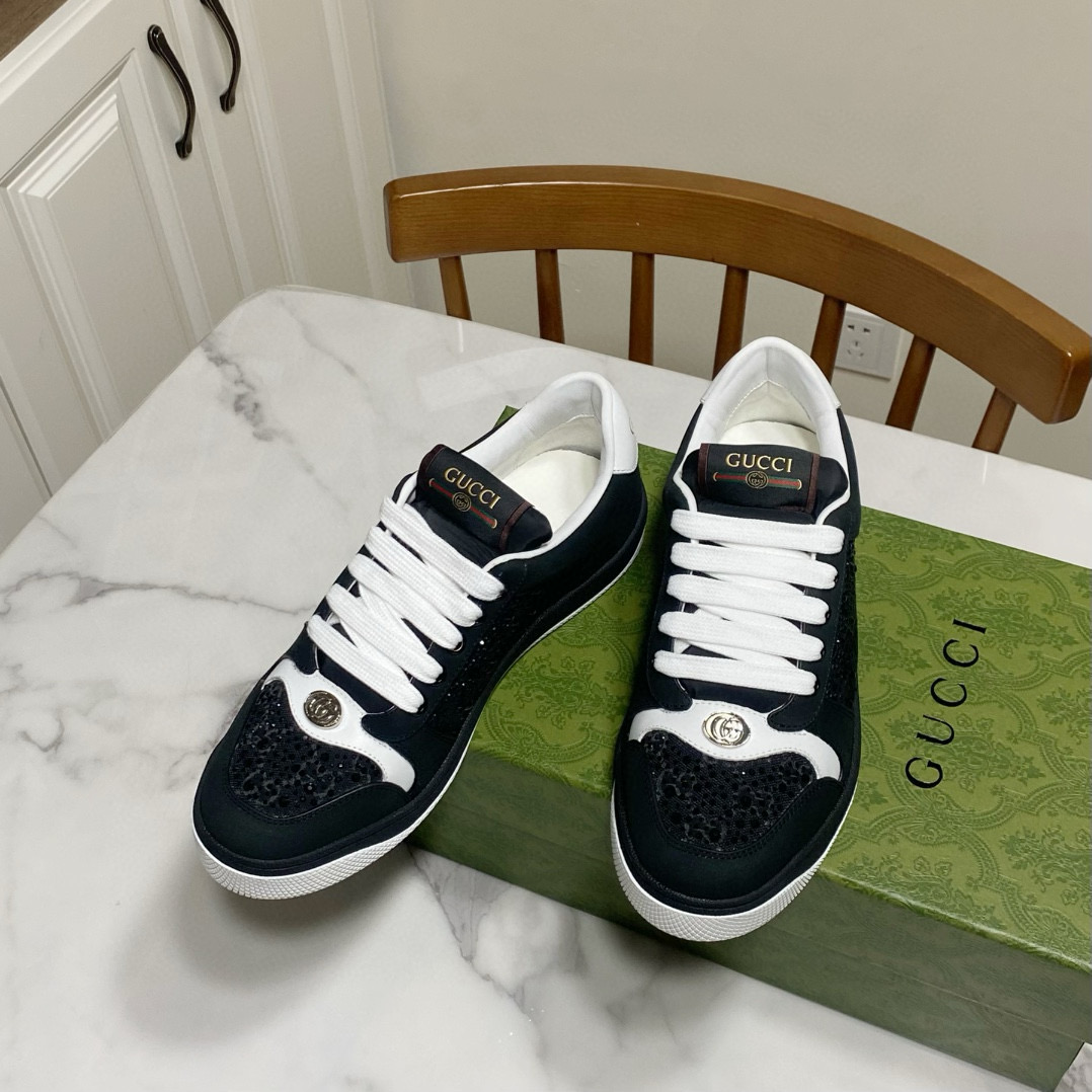 Gucci 구찌 블랙 스팽글 로고 스니커즈 4
