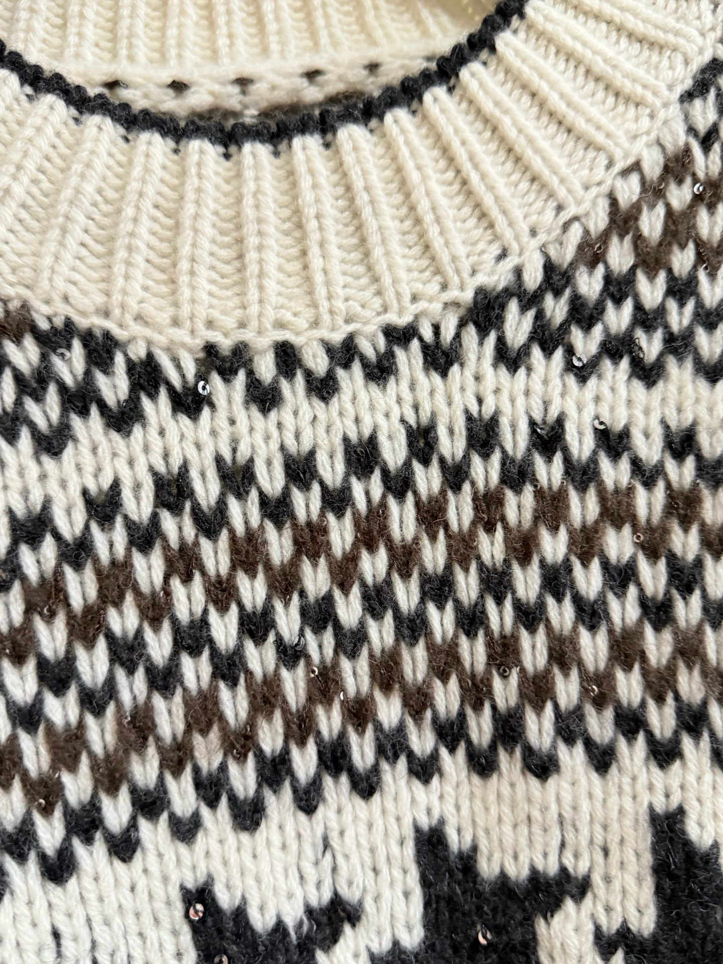 Brunello Cucinelli 하운드투스 패턴 울 니트 스웨터 11