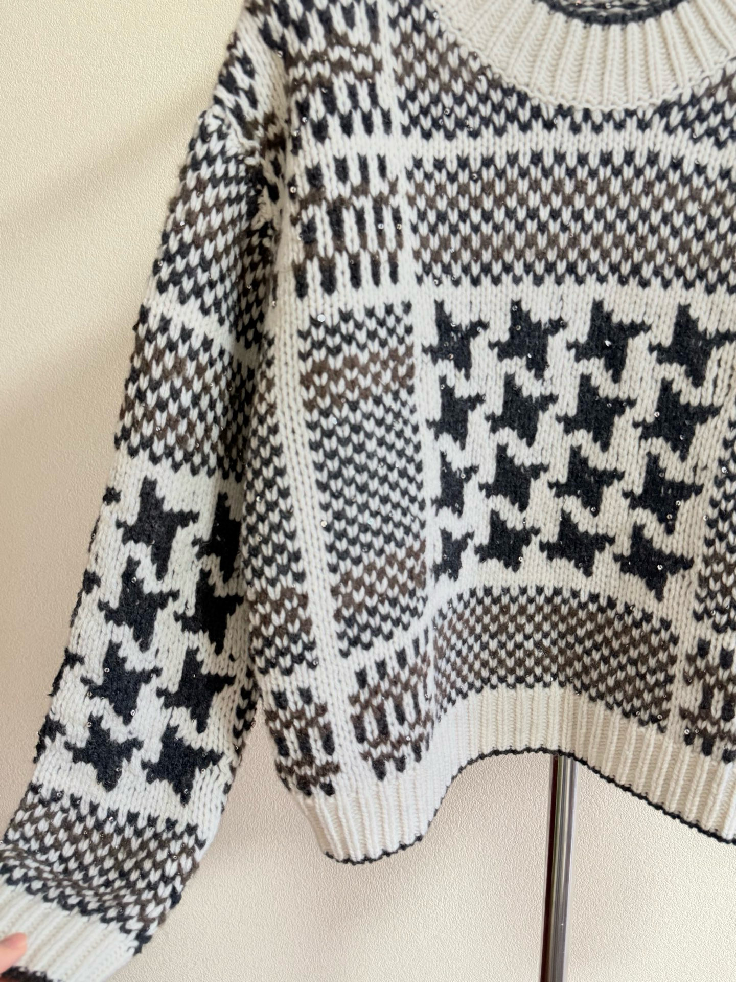 Brunello Cucinelli 하운드투스 패턴 울 니트 스웨터 12